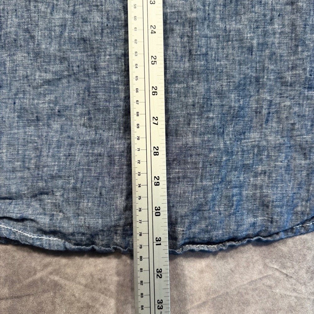 Tommy Bahama Mens XL Blue 100% Linen Short Sleeve Button Down Shirt Marlin Logo - Picture 8 of 9